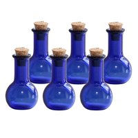 Magideal - 6 Unids Mini Botellas De Color De Con Corcho Frascos Viales Vacíos Linda Pequeña Botella De Deseos Mini Contenedores De Botellas De Azul