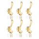thumbnail image 1 of Uxcell 6 Pack Perchero de Pared, Ganchos de Metal de Alta Resistencia para Colgar Abrigos Bufandas Bolsas Sombreros Llaves Baño Vestíbulo Entrada, Oro, 1 of 7