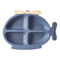 Genérico - Set 3 Platos Silicona Diseño Helicoptero Entrena Niños Lau