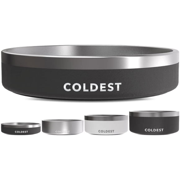 Cuenco para perros The Coldest Water de acero inoxidable, 620 ml, color negro