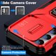 thumbnail image 5 of Funda Armada para Samsung Galaxy S24 con Tapa Deslizante y Soporte Magnético Giratorio Rojo, 5 of 5