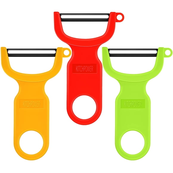 Pelador de verduras KITCHPOWER con cuchillas de acero al carbono, paquete de 3