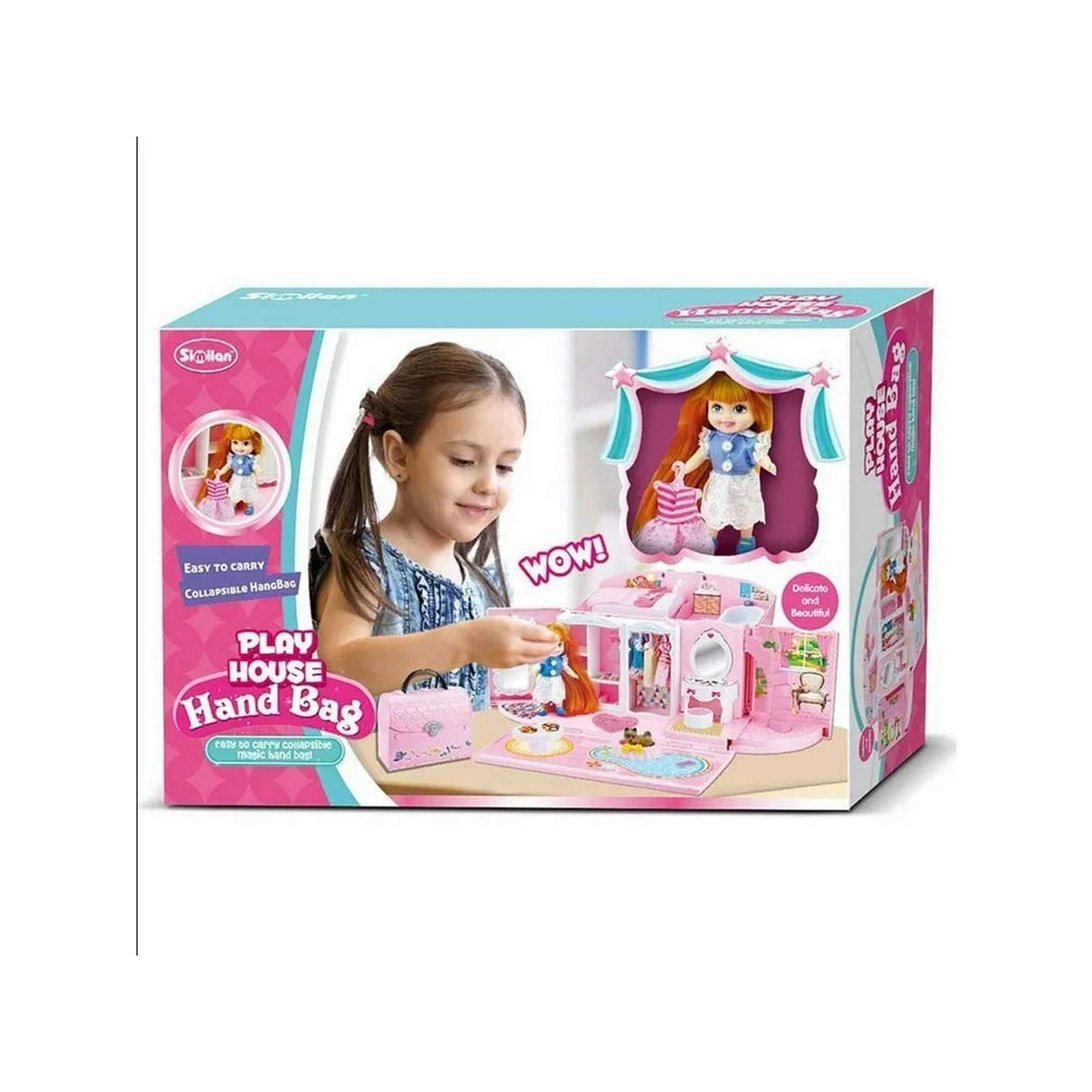 Genérico - Casa De Muñecas Cartera Con Muñeca, Mascota Y Accesorios