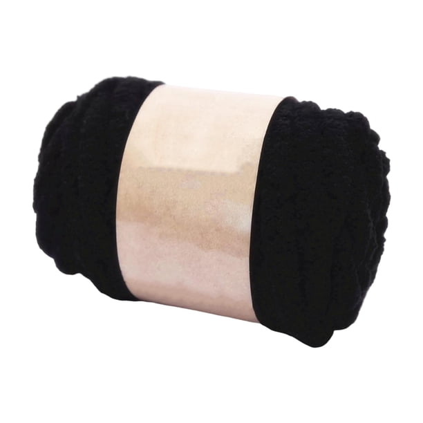 Hilo grueso y grueso, hilo tubular Jumbo, brazo de relleno, de hilo de punto, hilo suave y voluminoso, hilo de peso para hacer alfombras, , negro