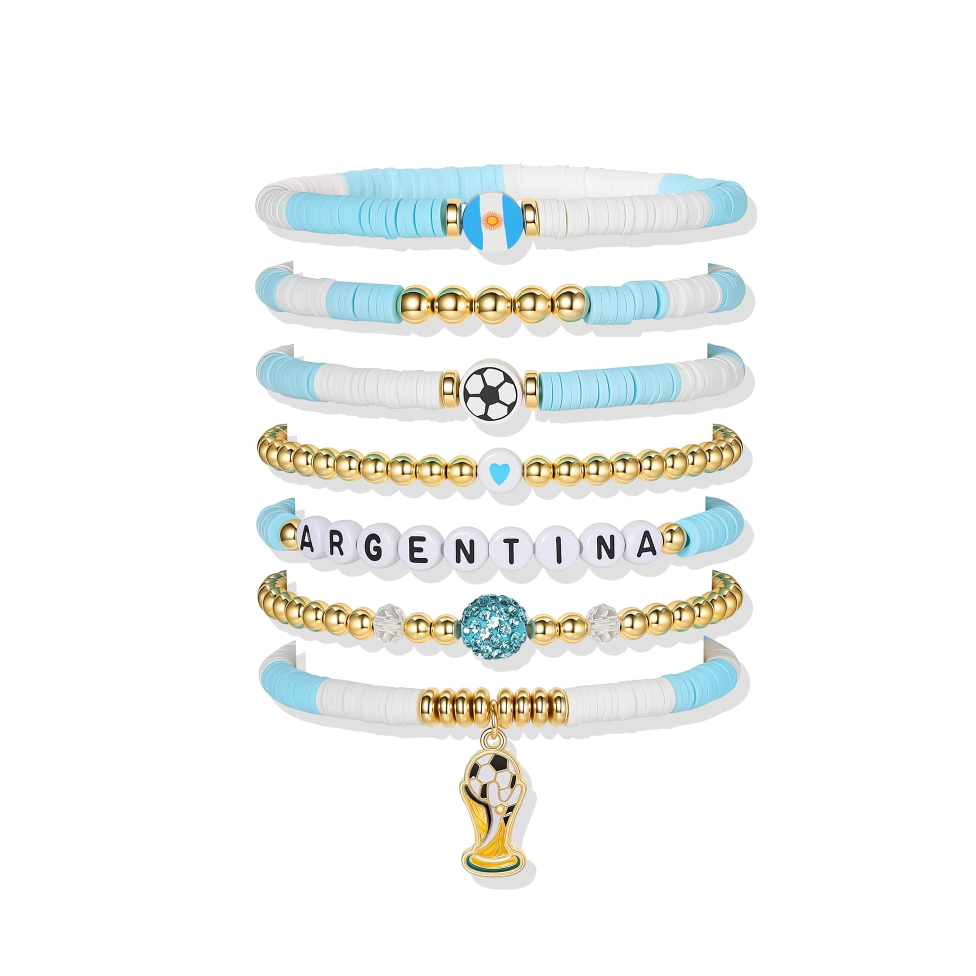 Poasrelax Set De 7 Pulseras Para Fanáticos De Argentina