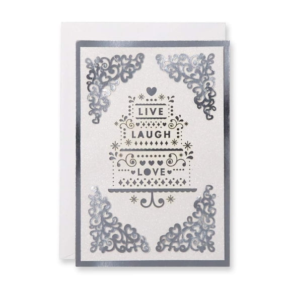 Tarjeta de boda Hallmark Signature Live Laugh Love Design