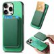 thumbnail image 1 of Funda de Cuero Magnética con Tarjetero para iPhone 15 Pro Max Cubierta Delgada Verde, 1 of 5