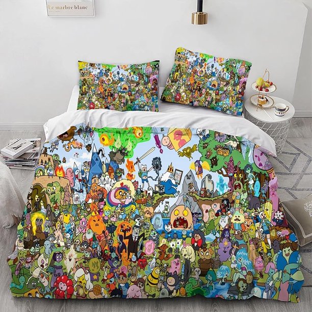 Adventure Finn Explore Time Anime Cover 3D Bedding Comforter Cover 3 Pcs Bedding Set