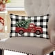 thumbnail image 3 of Fundas de almohada navideñas de 12 x 20 cm, diseño de camión a cuadros estilo búfalo, árbol de Navidad, cojines decorativos, decoración de fiestas navideñas, funda de cojín roja para sofá de casa, 3 of 7
