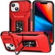 thumbnail image 1 of Funda Armada para iPhone 15 con Tapa Deslizante y Soporte Magnético Giratorio Rojo, 1 of 5