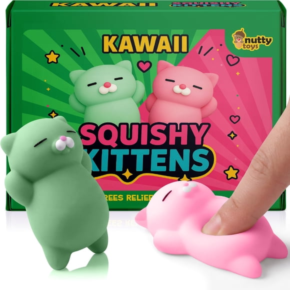 Juguete de apretar Nutty Toys 5,5 cm Gatos Kawaii de silicona