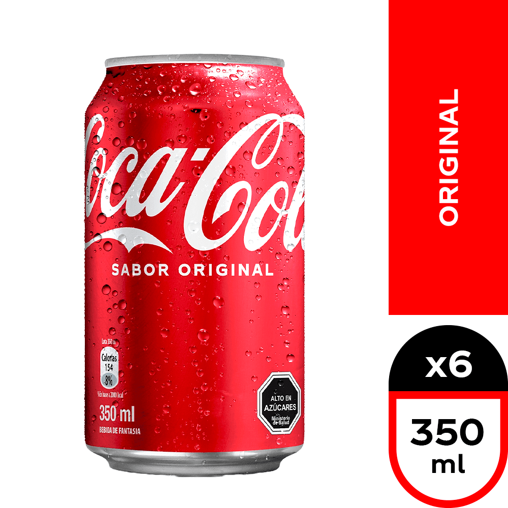 Bebida Original Pack 6 Lata 350 ml Coca-Cola