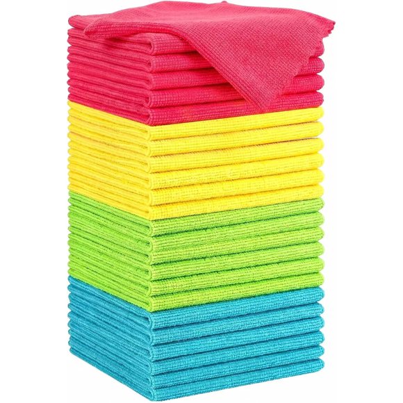 Puomue Paños de limpieza de microfibra, paquete de 24, altamente absorbentes
