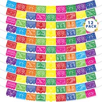 Cinco De Mayo Banner Heartome, Paquete De 12 Unidades, Papel Picado De Plástico De 216 Pies