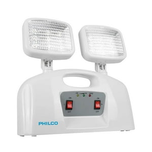 Philco - Lampara De Emergencia 2 Focos Led Recargables Blanco
