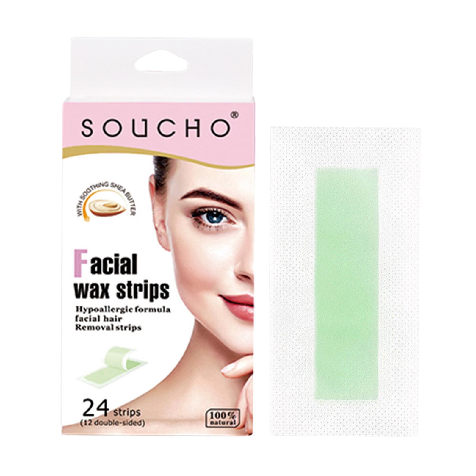 Ioensy - 24 Tiras De Cera Para Depilación De Doble Cara, Papel De Cera Fría Para Cejas De Bikini