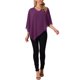 thumbnail image 2 of INSPIRE CHIC Blusa fluida de mujer con cuello en V, ligera, de gasa, elegante, camisa asimétrica, de doble capa, para verano, talla S, color púrpura, 2 of 6
