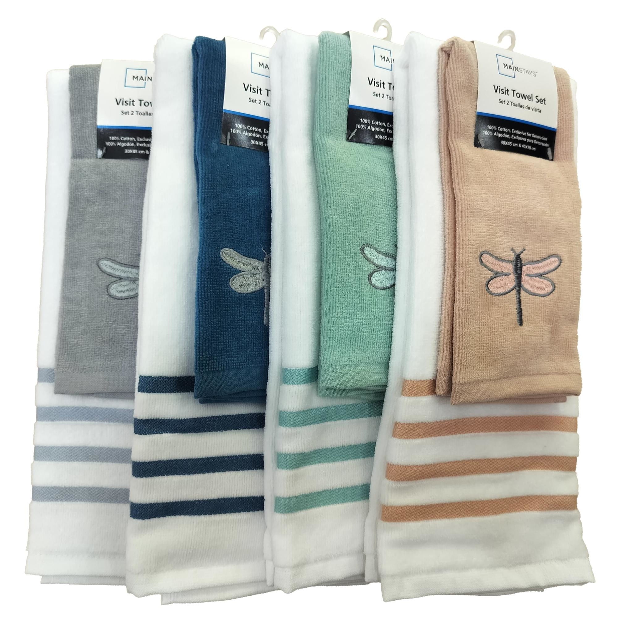Set De Toalla Visita Surtido 30x30cm 100% Algodon Mainstays