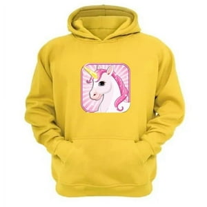 Genérico - Polerón Canguro Unicornio Amarillo Talla Xs Unisex