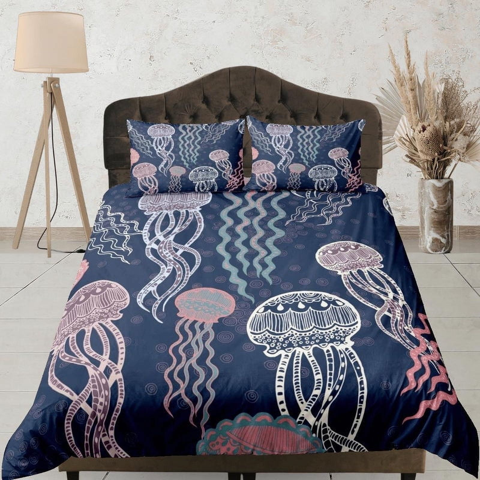 Milsleep - Ropa De Cama De Medusas Caprichosa Colorida Funda Nórdica, El Océano Rubor Animal Marino