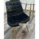 thumbnail image 3 of Pack 2 Sillas De Comedor Roma Tapiz Felpa Base Resistente Dorada - Negro, 3 of 3