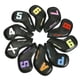 thumbnail image 5 of Juego De 10 Fundas De Cabeza De Hierro De Golf De PU, Textura Suave, Resistente Al Agua, Color Negro, 5 of 5