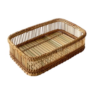 Bothyi - Cesta De Ratán Tejida A Mano Cesta Tejida A Mano Para Estante Encimera De Granja 28Cmx20Cmx8Cm