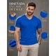 thumbnail image 3 of Poleras Cuello V 100% Algodon Basicas Manga Corta Estampar Azul M Lisa, 3 of 3