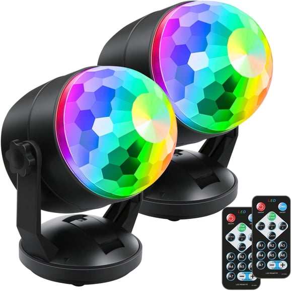 Party Lights Luditek, paquete de 2 baterías activadas por sonido y USB