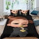 thumbnail image 2 of Jefe Bebé Niña Blanca Conjunto de sábanas temático, trío de piezas, cómodo y amigable con la piel, diseño único, regalo de decoración para el hogar para familiares, amigos y fans,173cm *218cm, 2 of 6