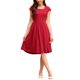 thumbnail image 1 of INSPIRE CHIC Vestido de Mujer con Mangas Cortas Acampanadas Cuello Cuadrado para Negocios Trabajo Línea A Vestidos Plisados 2XL Rojo, 1 of 5