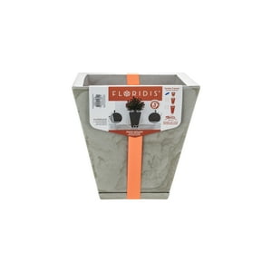 Macetero Floridis Gris Marmol Zurique 34Cm Alto Con Plato