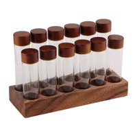 Magideal - Dispensador De Granos De Café, Tubo De Ensayo De Granos De Café, Latas De Café Herméticas, Recipientes De Vidrio Para Almacenar Granos De Café Para Co 12 Hoyos