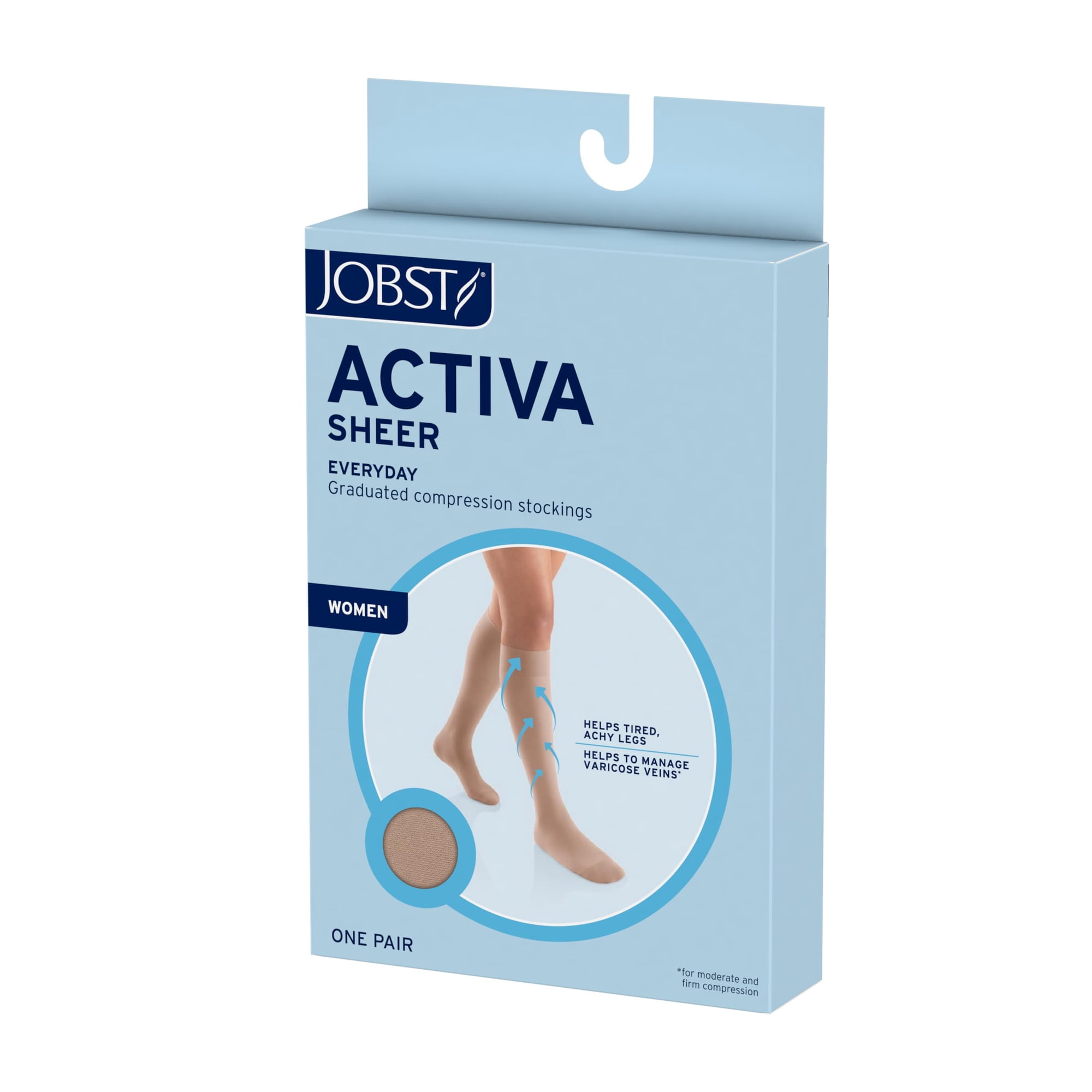 Calcetines De Compresión Jobst Activa Sheer 8-15 Mmhg Hasta La Rodilla