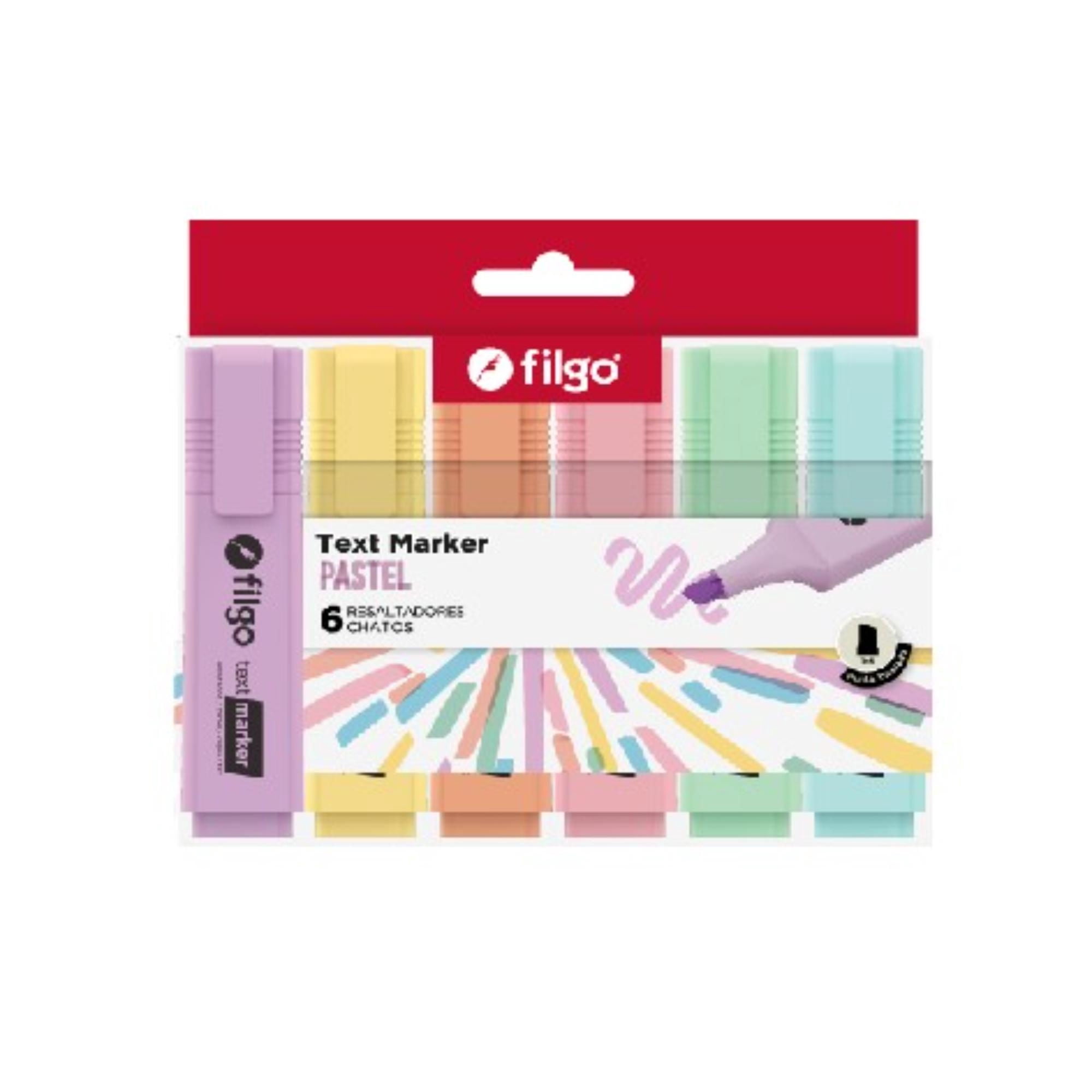 Set De 6 Destacadores Text Marker Pastel 1 Un Filgo