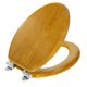 thumbnail image 1 of Asiento de Inodoro Angel Shield Alargado de Madera de Roble con Cierre Silencioso, 1 of 8