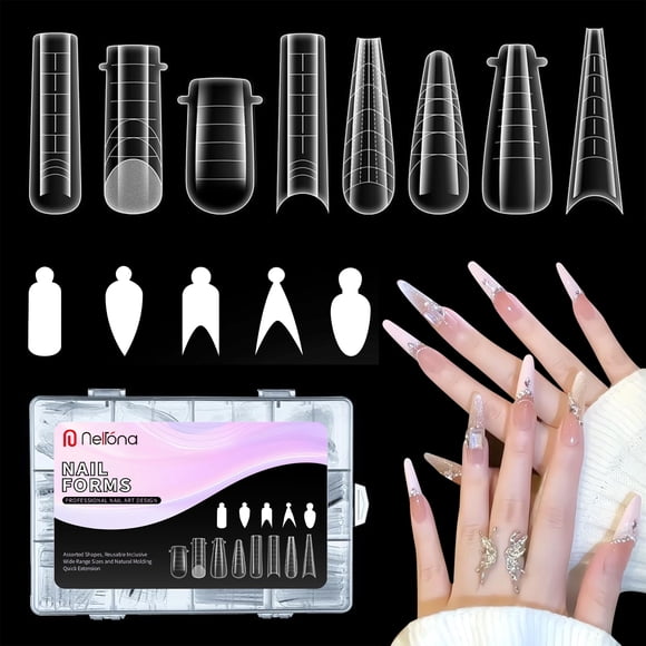 Formas de uñas Nelrona 312 piezas – 8 formas, 12 tamaños
