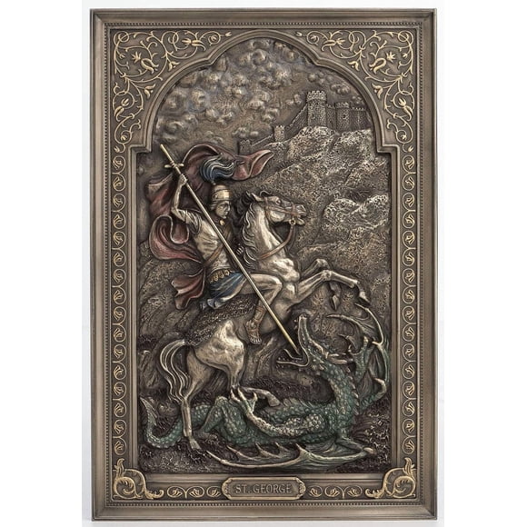 Placa de Pared Veronese Design 23 x 15 x 2 cm San Jorge Matadragones