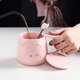 thumbnail image 2 of Taza de café XinHuiGy de cerámica rosa con forma de gato lindo con cuchara, 380 ml, 2 of 8
