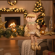 thumbnail image 4 of Duende Navideño Peluche Dorado 25cm Decoración Navidad, 4 of 9