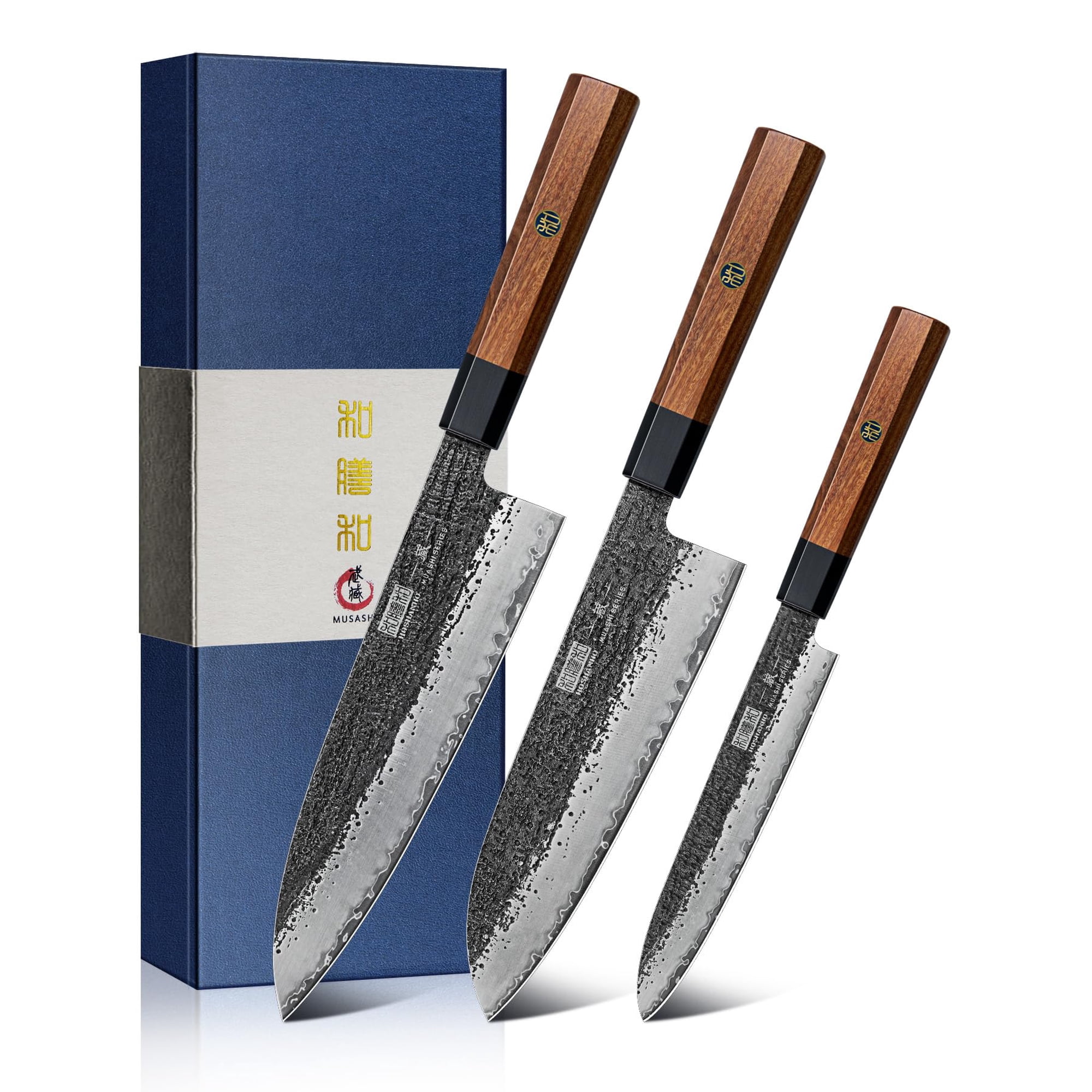 Juego De Cuchillos Hoshanho De 3 Piezas De Acero Japonés Con Alto Contenido De Carbono