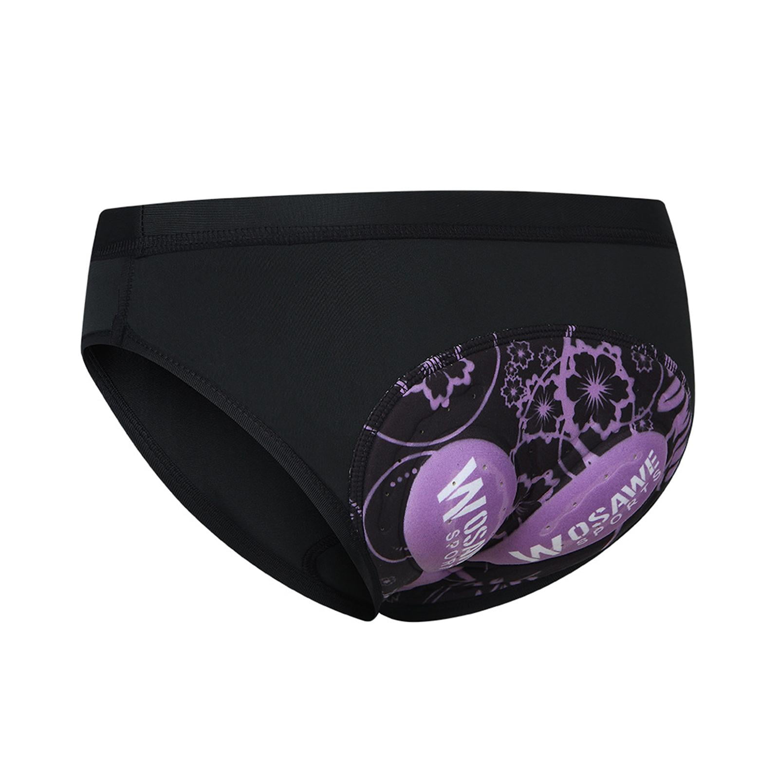 Magideal - Ropa Interior De Ciclismo Para Mujer, Calzoncillos Para Bicicleta, Ropa Interior Ligera Y Cómoda, Pantalones Cortos Acolchados 3d Para Mujer, Pantalon Negro Y Morado