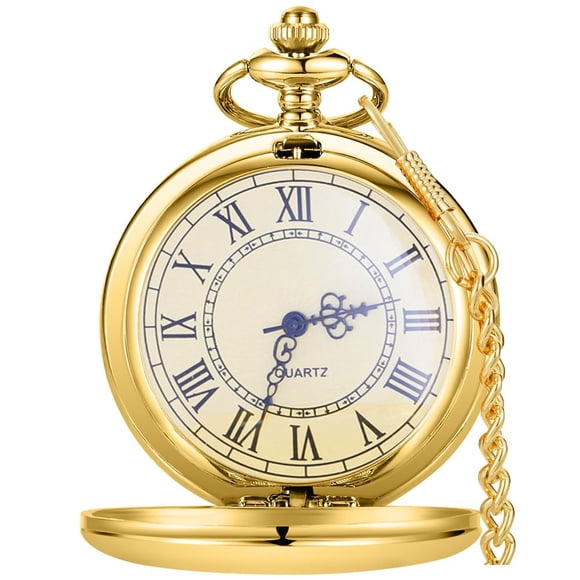 Reloj de Bolsillo Alwesam Cuarzo Números Romanos Dorado