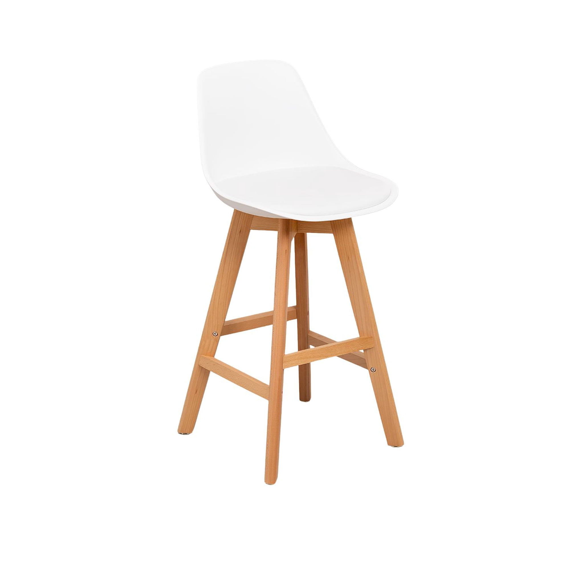 Habita2 Chile - Taburetes O Pisos Terry Base Madera 61 Cm Blanco