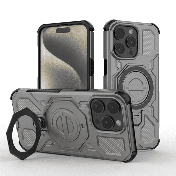 Funda FOXDOCK para iPhone 15 Pro Max , magnética, ligera, soporte 360°, antigolpes
