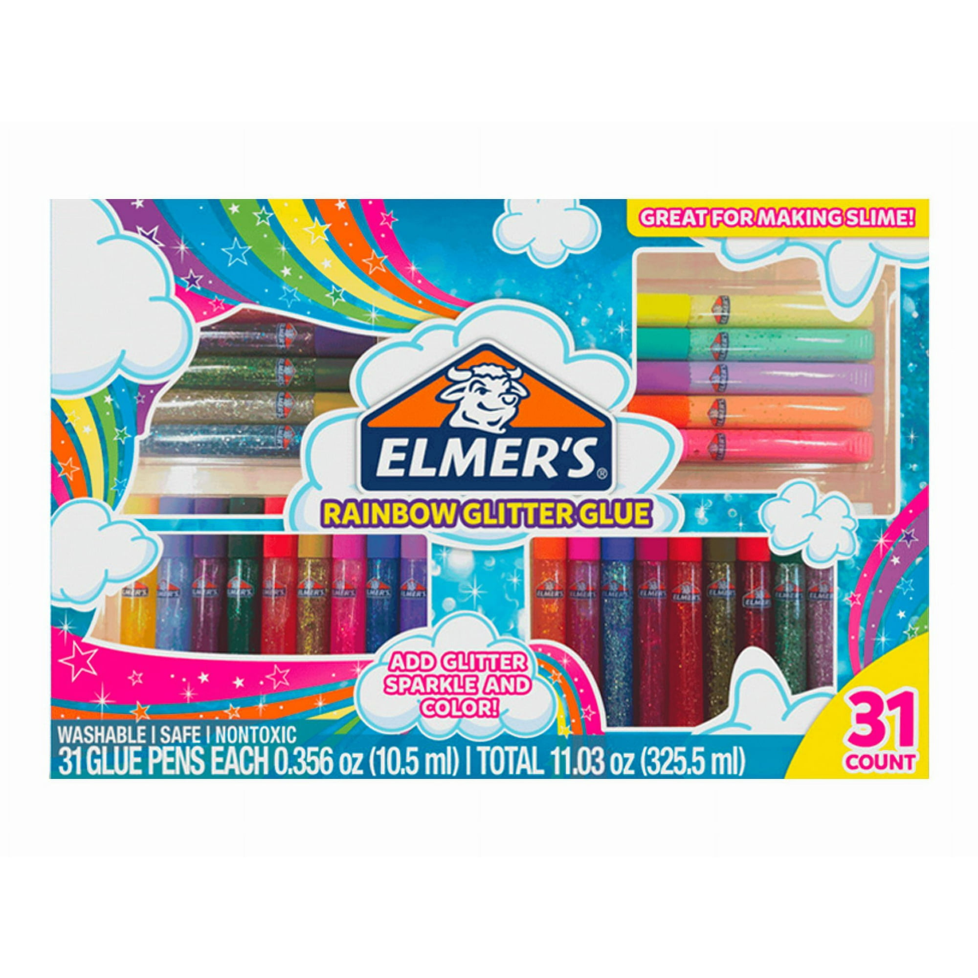 Pack Pegamento Glitter En Tubo Elmers Caja X30