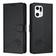 thumbnail image 1 of Funda tipo cartera FOXDOCK para OPPO Find X5 PRO con soporte, ranuras, RFID, diseño de gato, 1 of 5