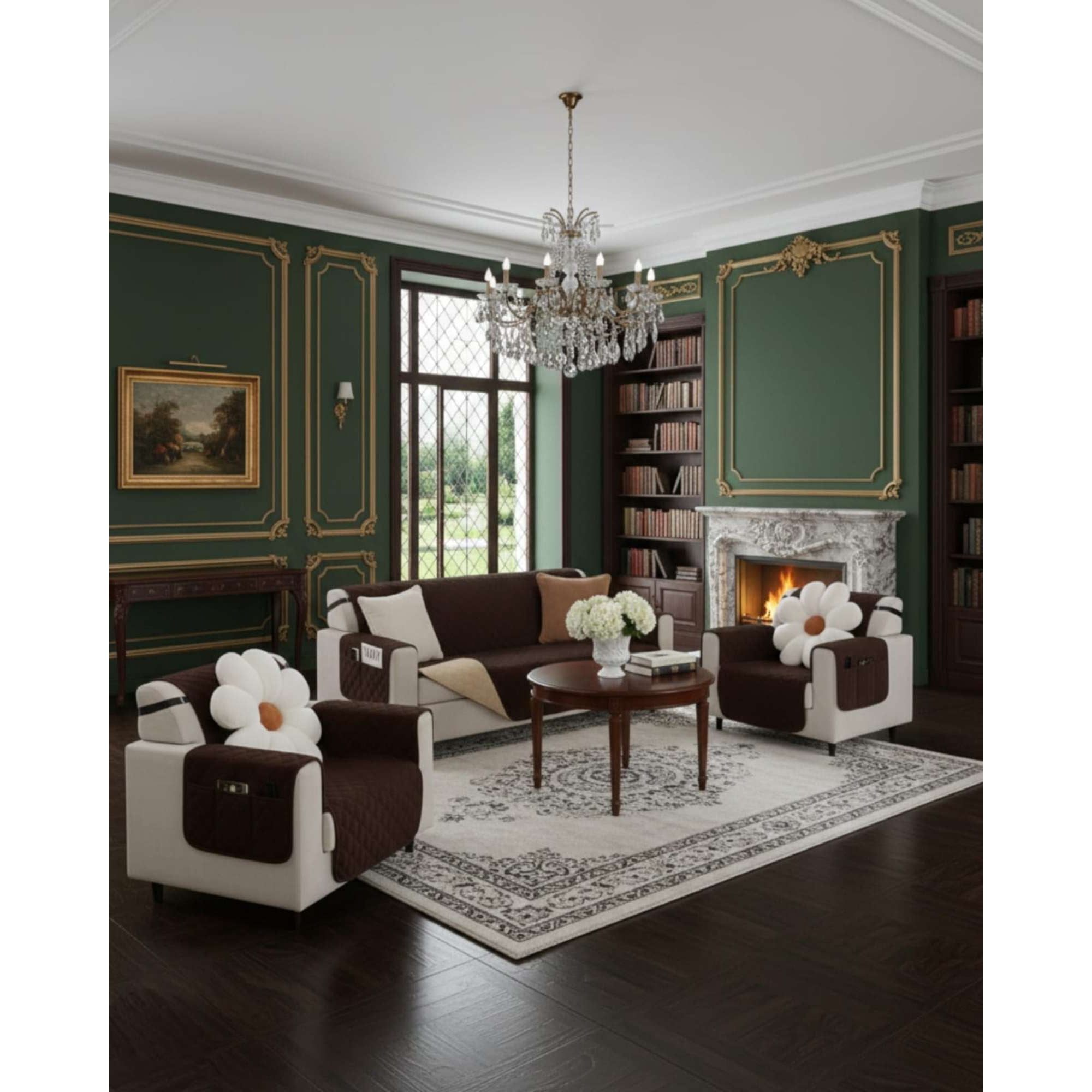 Todo Para El Hogar - Cubre Sillon Reversibles Con Bolsas Sest De 3 Piezas 3+1+1