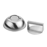 Magideal - Prensa De Hamburguesas Con Cúpula De Fusión, Herramienta De Cocina Portátil, Plancha, Plancha, Vaporizador, Cúpula Para Barbacoa, Parrilla Plana, Hamb