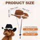 thumbnail image 2 of Sombrero de Vaquero para Perro Uxcell, Mini Sombrero de Vaquero para Mascota con Correa de Barbilla Ajustable, Gorra de Cosplay con Decoración de Cuerda de Algodón, (Marrón, M), Para Perros y Gatos, 2 of 7